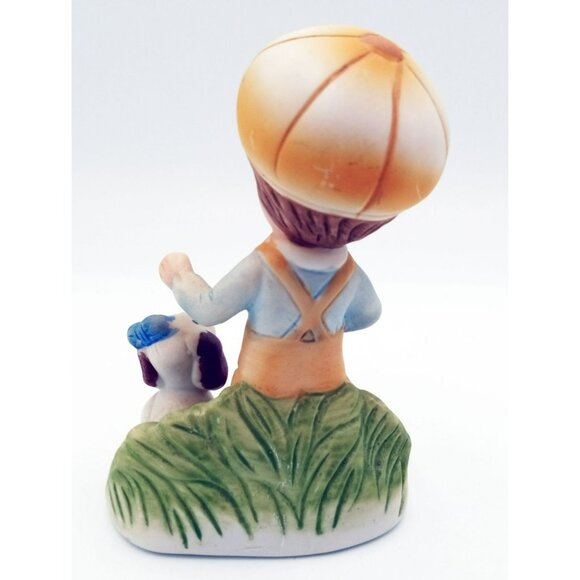 Homco Porcelain Boy with Dog 4.25 Inches Hand Painted Collectible Decor Vintage - Picture 7 of 12